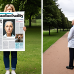 **Expectation vs. Reality of Radiotherapy:** A split image. On one side, a person looking fearful and anxious, surrounded by negative news articles about radiotherapy. On the other side, the same person looking calm and hopeful, engaging in daily activities like walking in a park and talking to their doctor. The overall tone is positive and empowering.