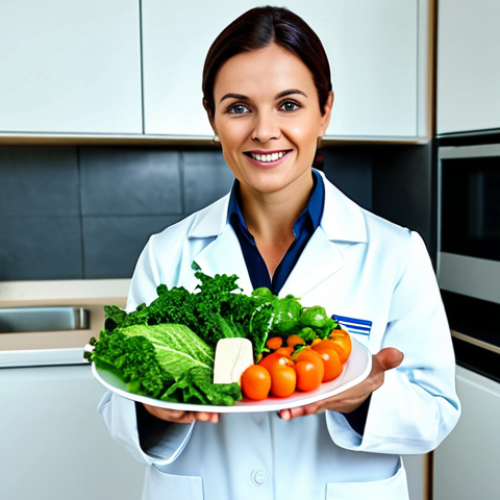 **

"A professional nutritionist in a modest lab coat, holding a plate of calcium-rich foods (dairy, leafy greens) in a bright, modern kitchen. Focus on the vibrant colors of the food. Fully clothed, appropriate content, safe for work, perfect anatomy, natural proportions, professional, family-friendly. High resolution, detailed textures, realistic lighting."

**