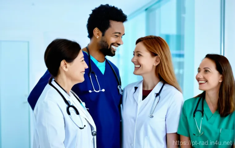 폐암 조기 검진 의료보험 적용 - **Prompt:** An inspiring and hopeful image depicting a diverse group of people, including medical pr...