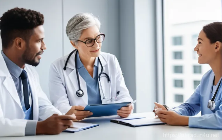 폐암 조기 검진 의료보험 적용 - **Prompt:** A calm and reassuring scene inside a modern medical imaging center. A mature adult patie... 폐암 조기 검진 의료보험 적용 - **Prompt:** A calm and reassuring scene inside a modern medical imaging center. A mature adult patie...