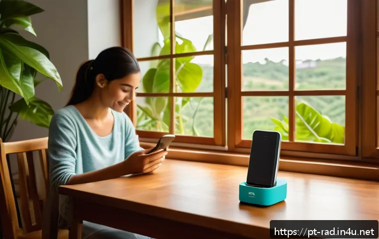 방사선 노출 위험 관리 - A cozy Brazilian home interior showing a family practicing healthy habits to reduce electronic radia...